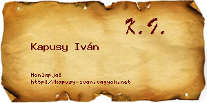 Kapusy Iván névjegykártya