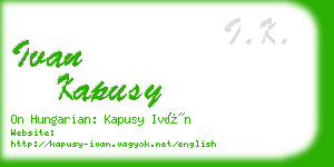 ivan kapusy business card